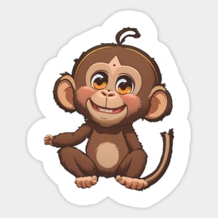 cute monkey ilustrator Sticker